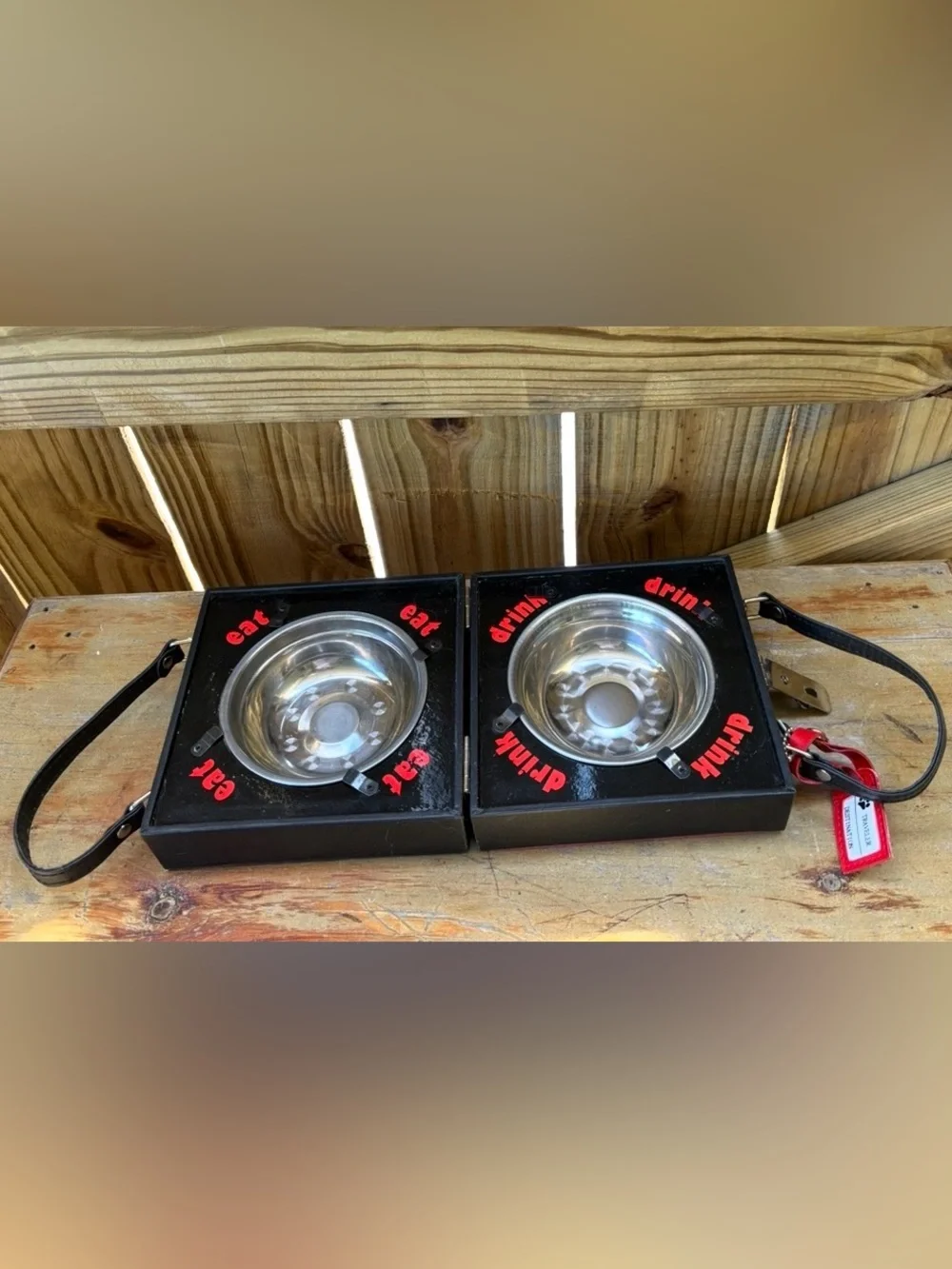 World Traveler Dog Bowl Suitcase Red Black Luggage with Stainless Bowls